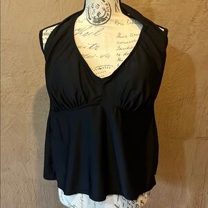 Black MARINA WEST Bathing Suit Halter Top 20W  NEW
